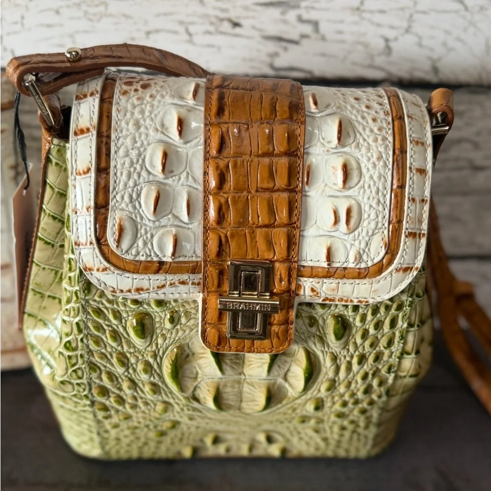 NWT SET ~ Brahmin Fern Williamette Green Margo with Cordelia Wallet - Picture 13 of 16